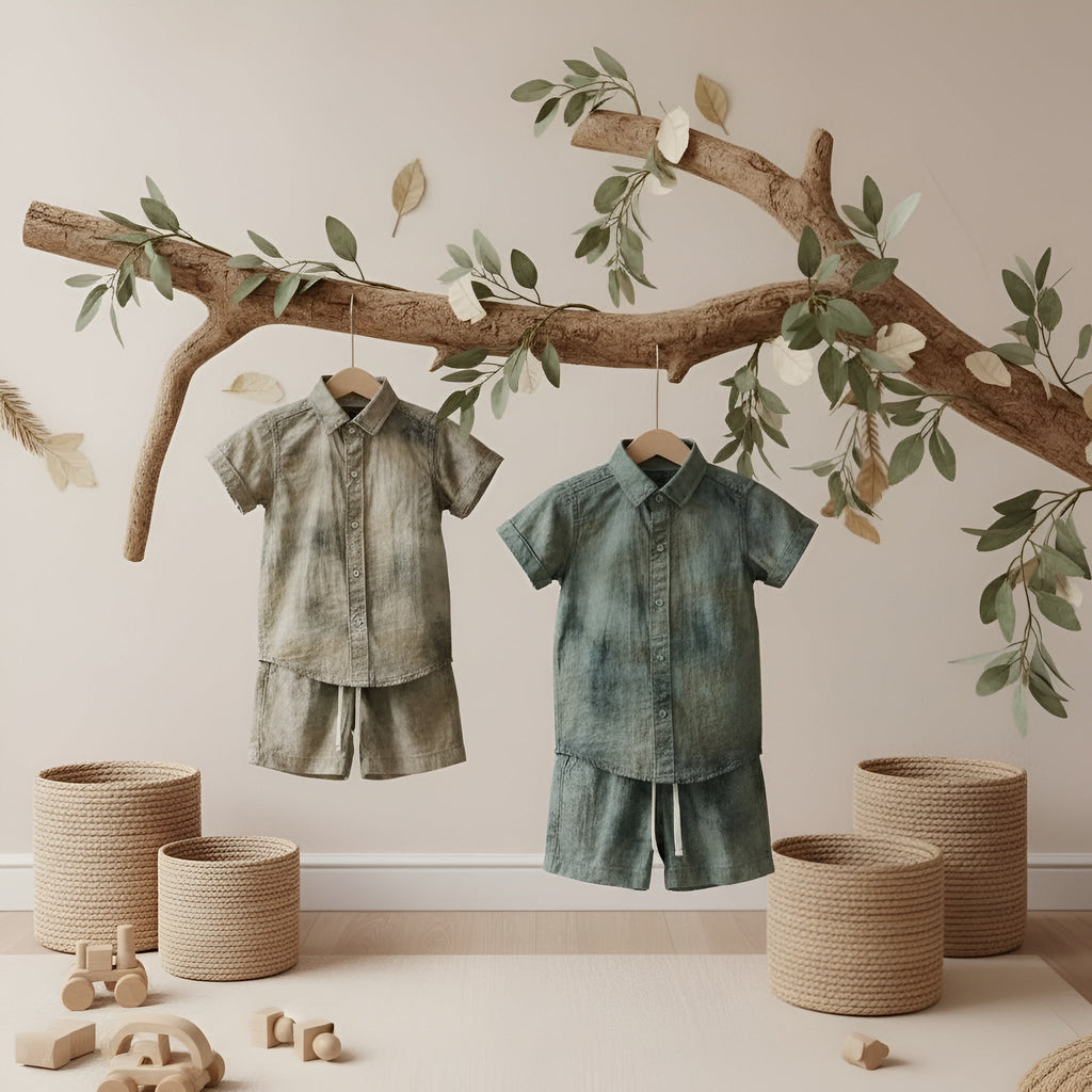 Camouflage Demin 3pc Short Sleeve Shirt & Short Set