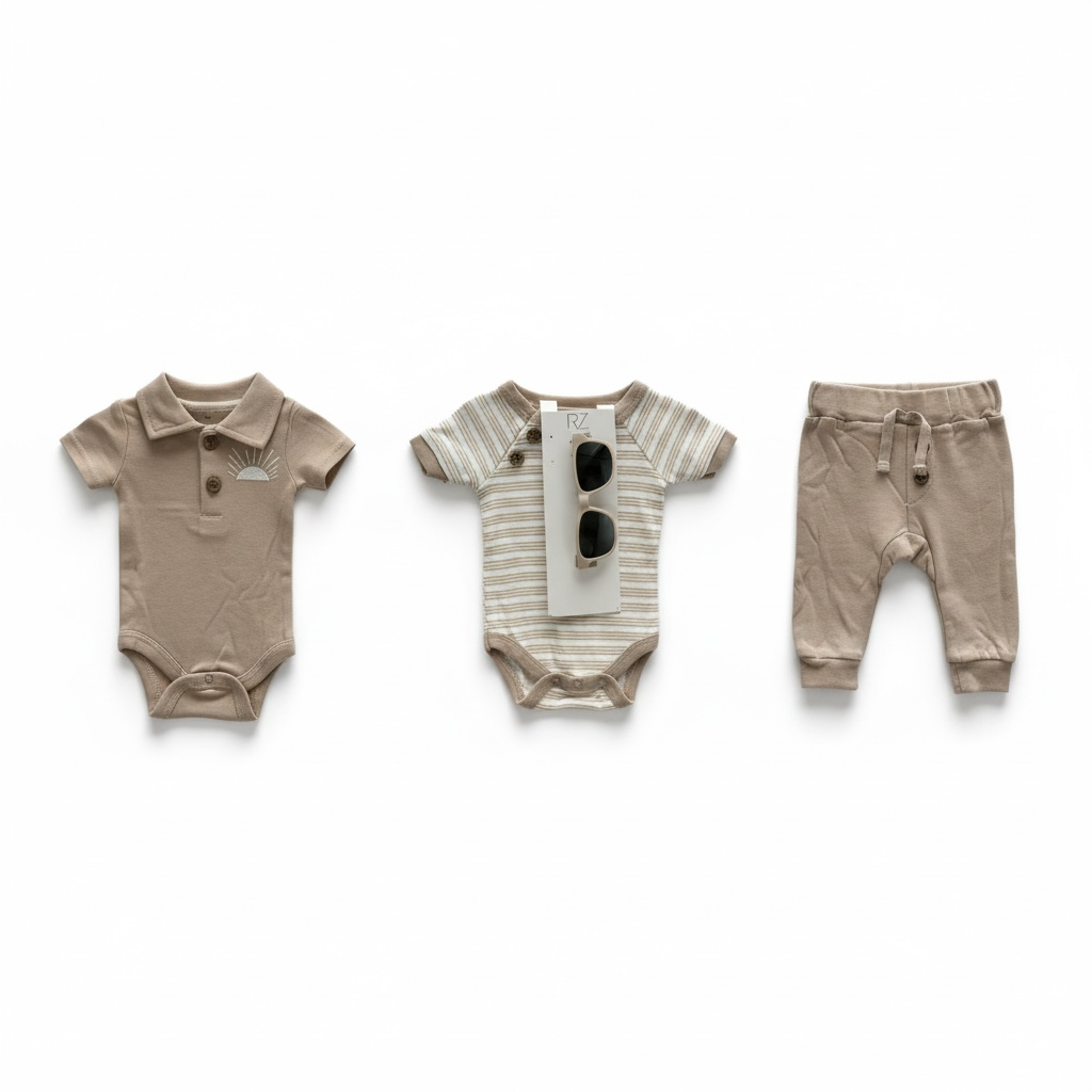 Organic Cotton 4 Piece Babygrower with Sunglasses