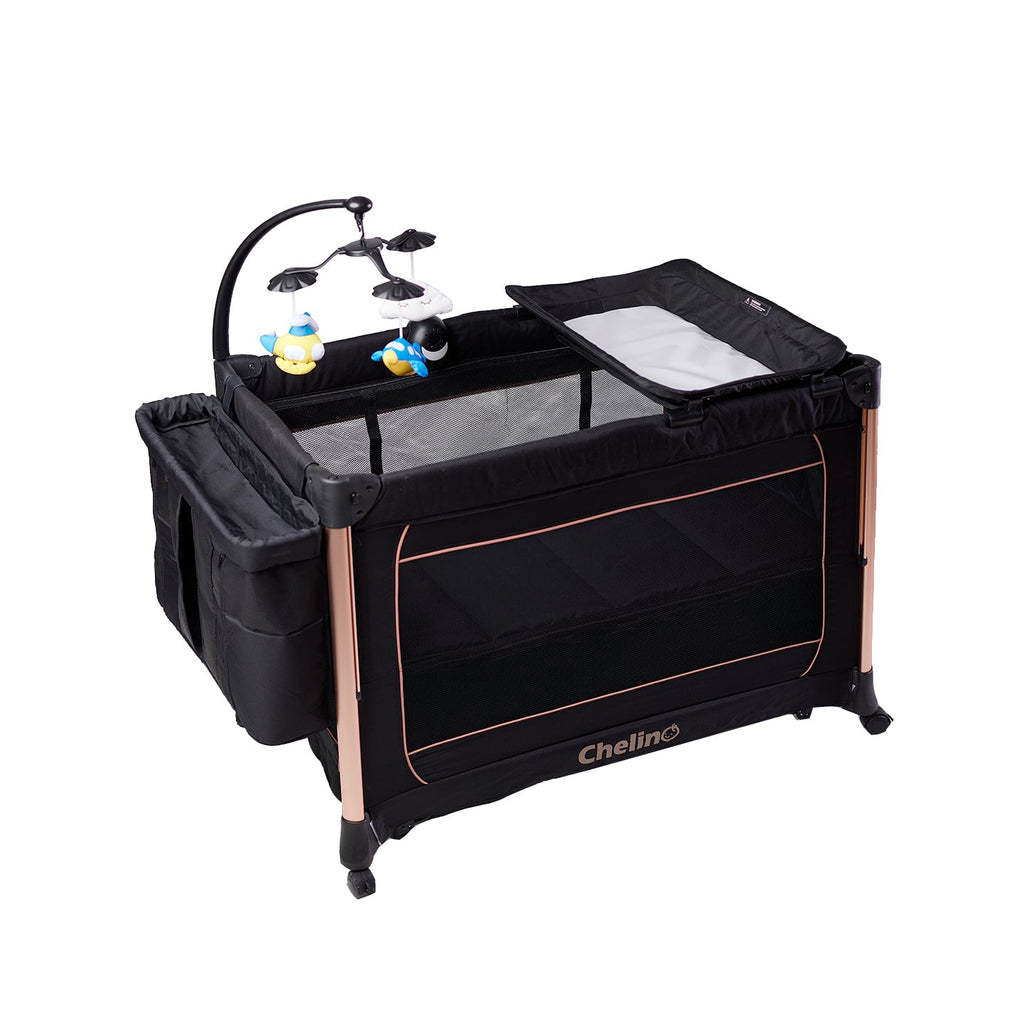 Amber II Rose Gold Nursery Camp Cot