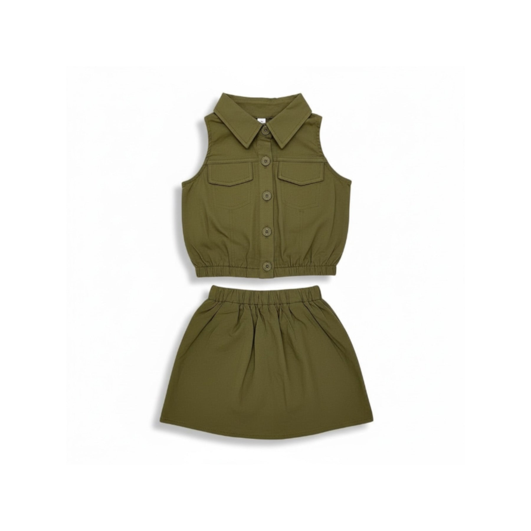 Army Green Top & Skirt