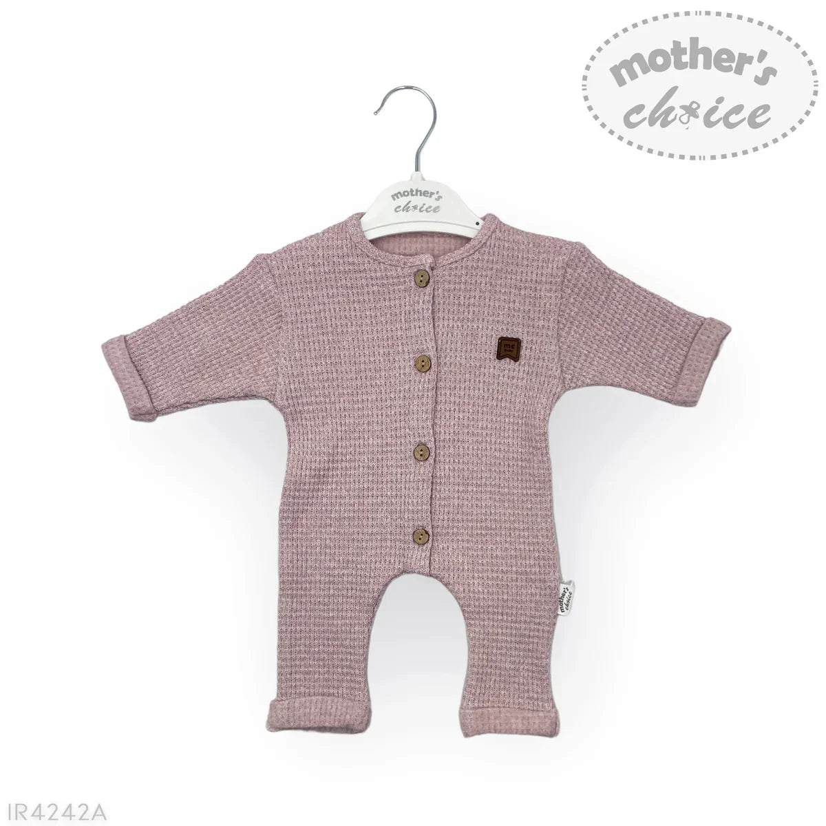 M/C Basic Raised Waffle Rimper - Pink Newborn