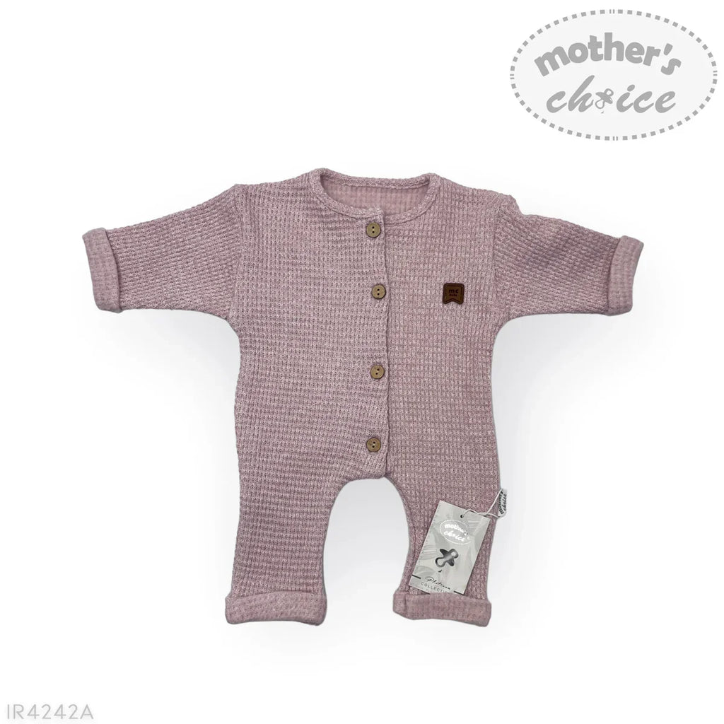 M/C Basic Raised Waffle Rimper - Pink Newborn