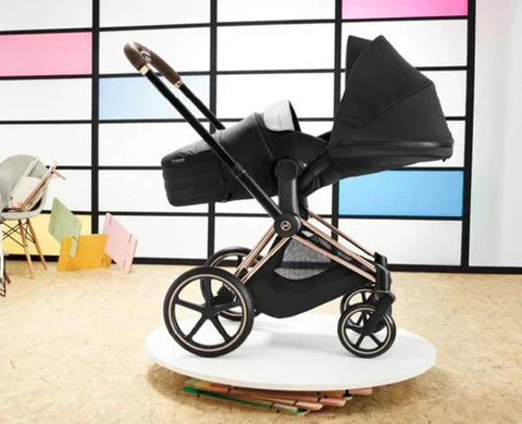 MIOS GEN 3 Chrome Frame with Simply Flowers Seat Pack & Black Lite Carry Cot S
