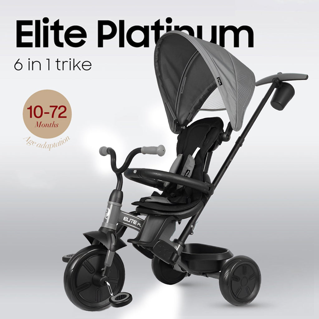 QPlay Elite Platinum Tricycle W/Reversing Seat Black