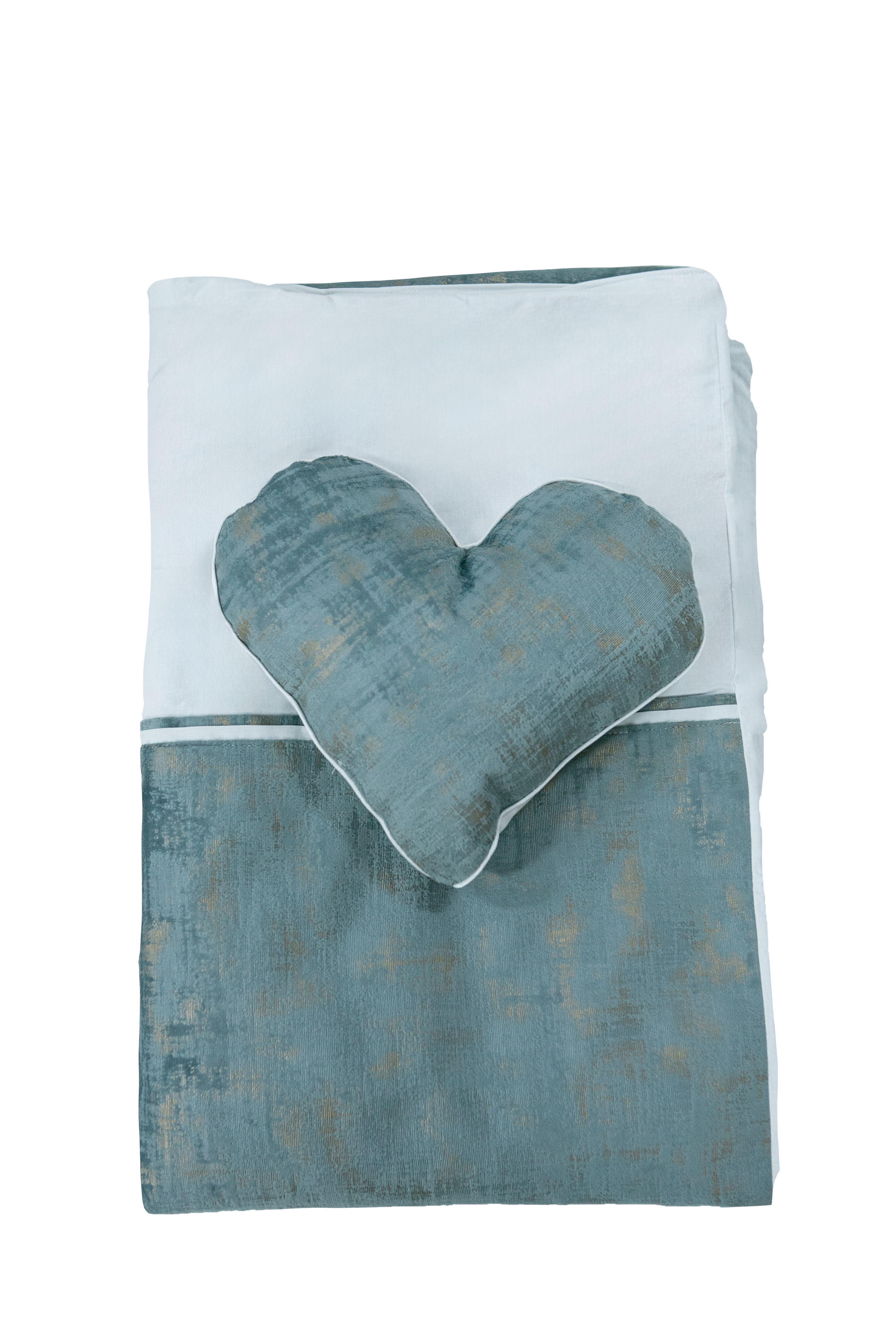 Blue and White Selina Cot 3 Piece Bedding