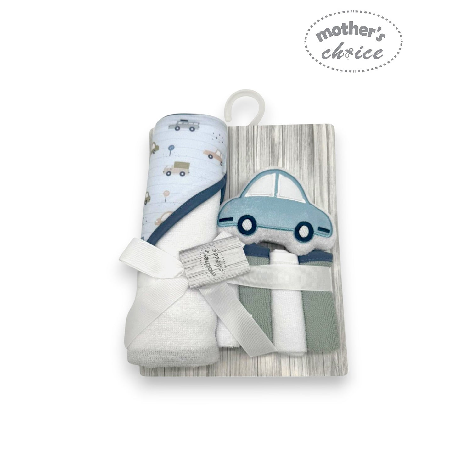M/C Baby Bath Set 6 Piece (Wash Sponge Blue Car)