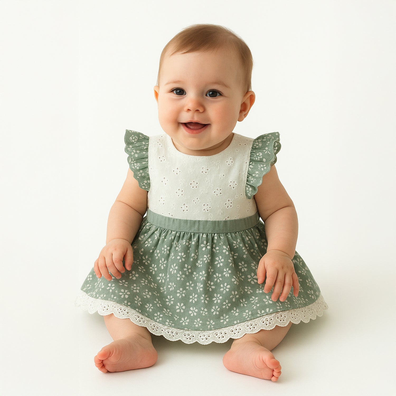M/C Cute Floral Lace Dress 6-18M