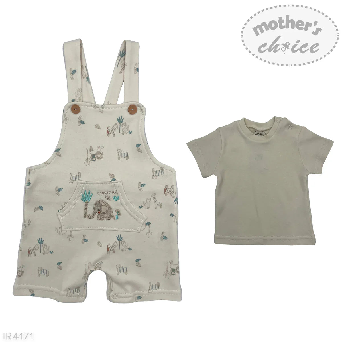 M/C INF 2PC Cool Safari Dungaree 0-9M