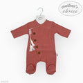 M/C 100% Cotton Side Button Romper Rose Pink