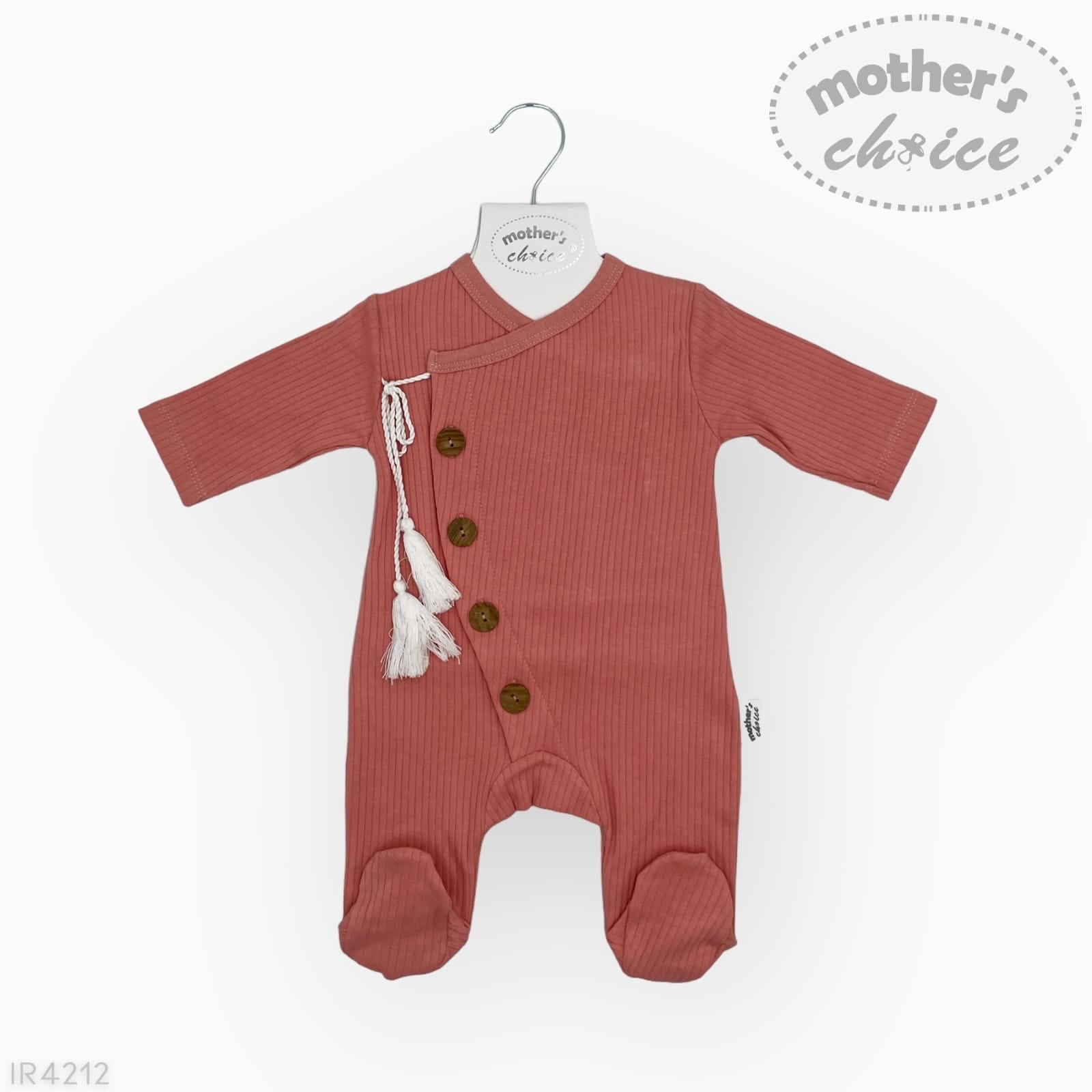 M/C 100% Cotton Side Button Romper Rose Pink