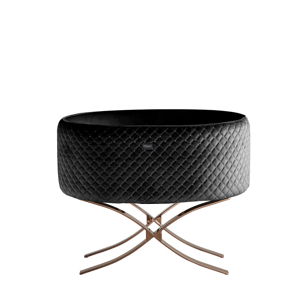 Khloe Cot Black & Rosegold