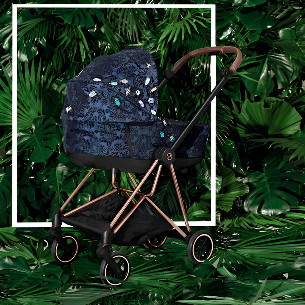 MIOS GEN 3 Chrome Frame with Nautical Blue Seat Pack + Jewels Of Nature Lux Carry Cot