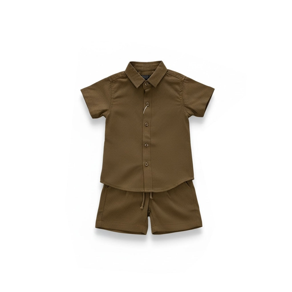 Linen 3pc Short Sleeve Shirt & Short Set