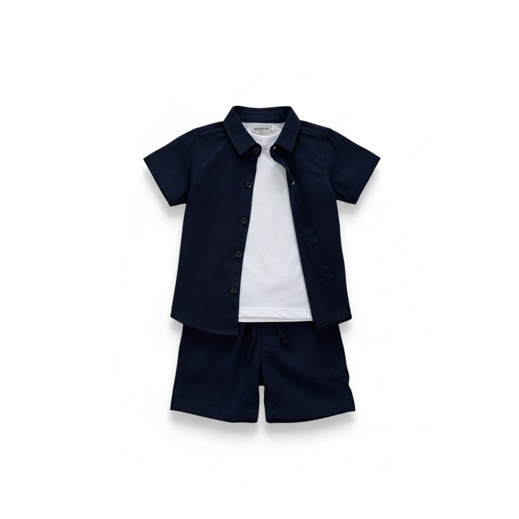Linen 3pc Short Sleeve Shirt & Short Set