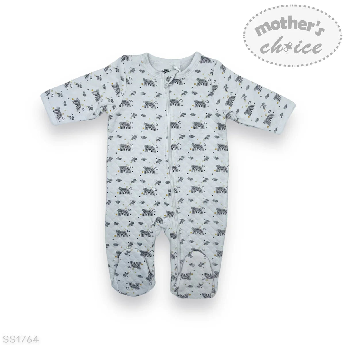 M/C Quilted Grower Grey & Rainbow