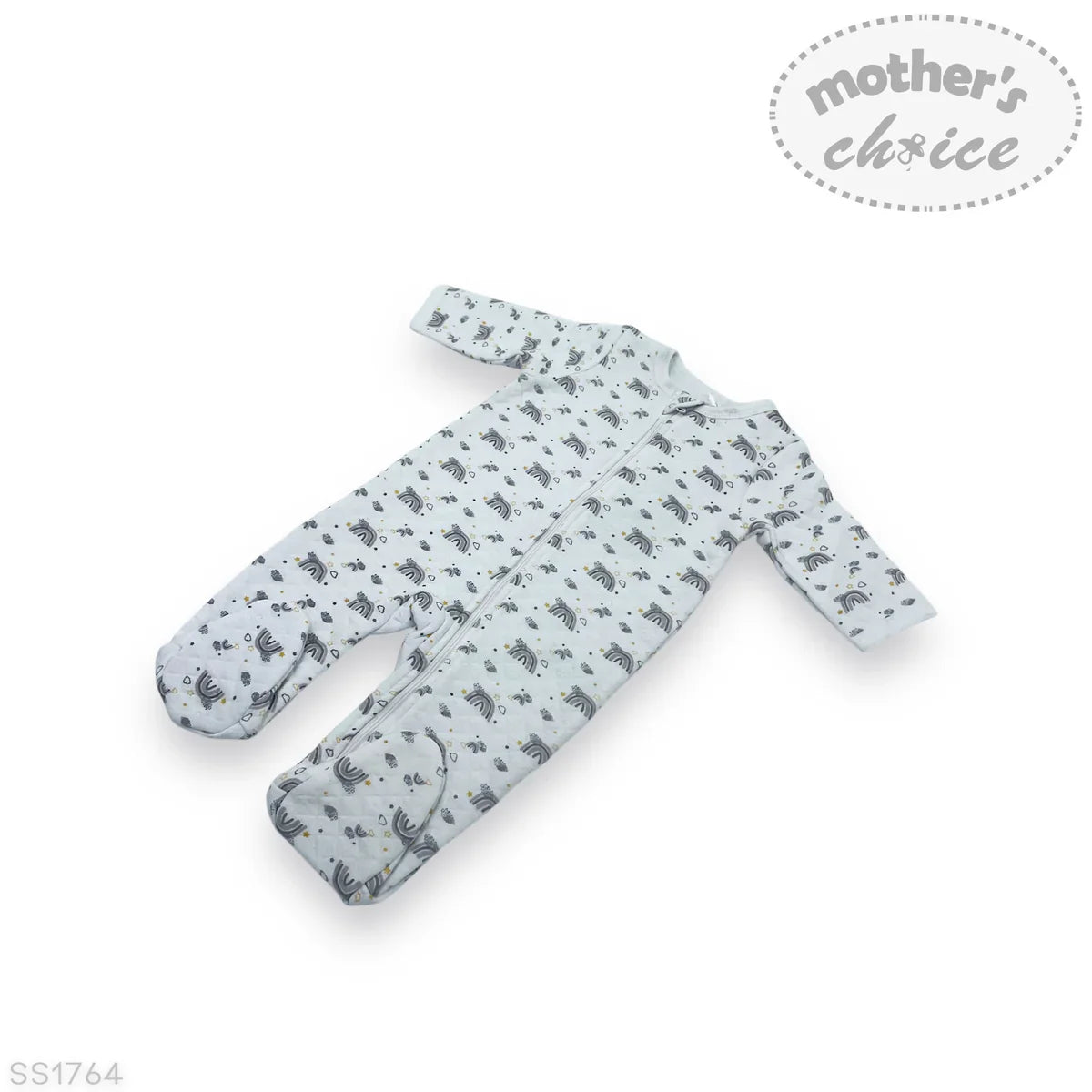 M/C Quilted Grower Grey & Rainbow