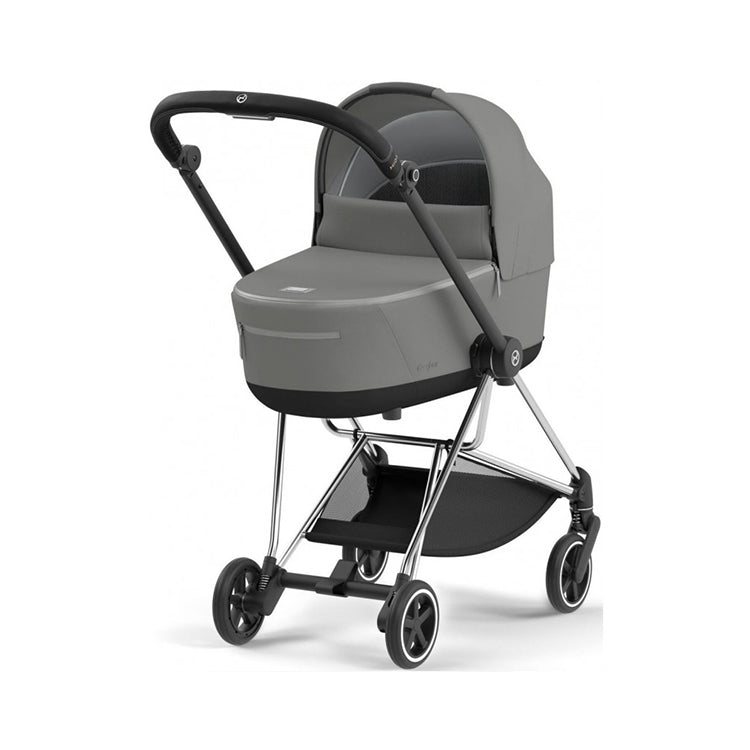 MIOS GEN 3 Chrome Frame with Nautical Blue Seat Pack & Black Lite Carry Cot S