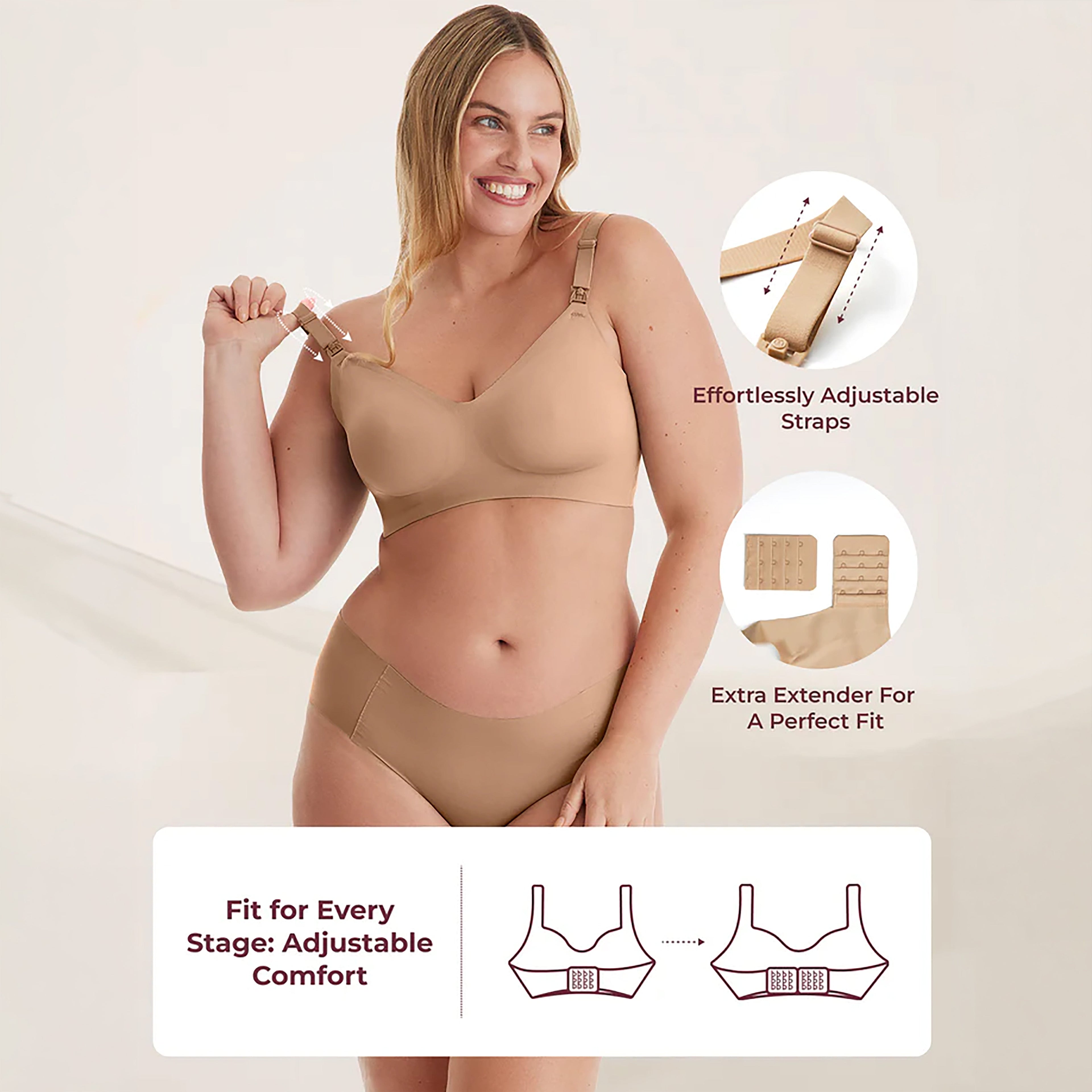 MomCozy Nursing Bra - Biege