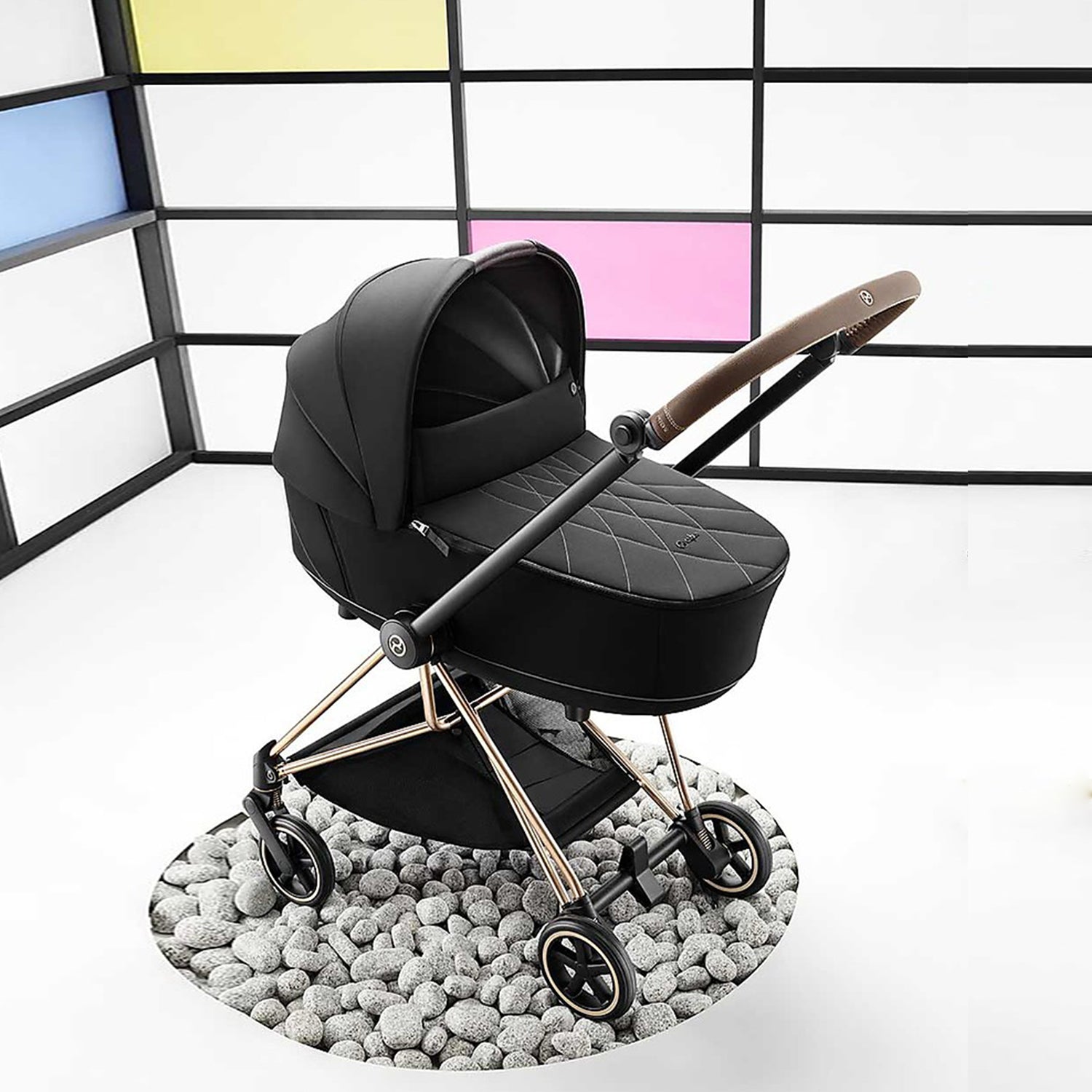MIOS GEN 3 Chrome Frame with Nautical Blue Seat Pack & Black Lite Carry Cot S