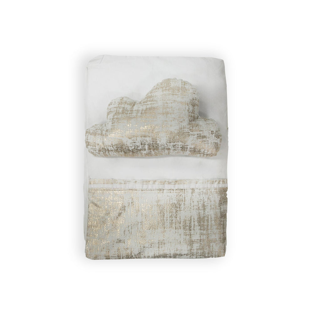 Plush Designer 5 Piece Set - White & Gold Foil