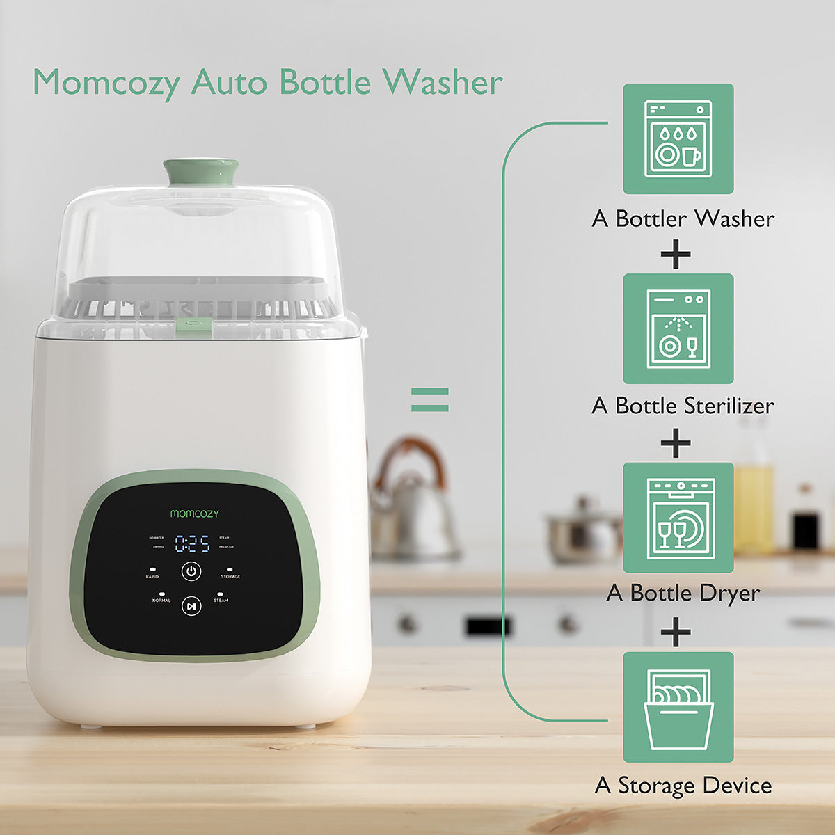 MomCozy KleanPal Pro Baby Bottle Washer - EU Plug