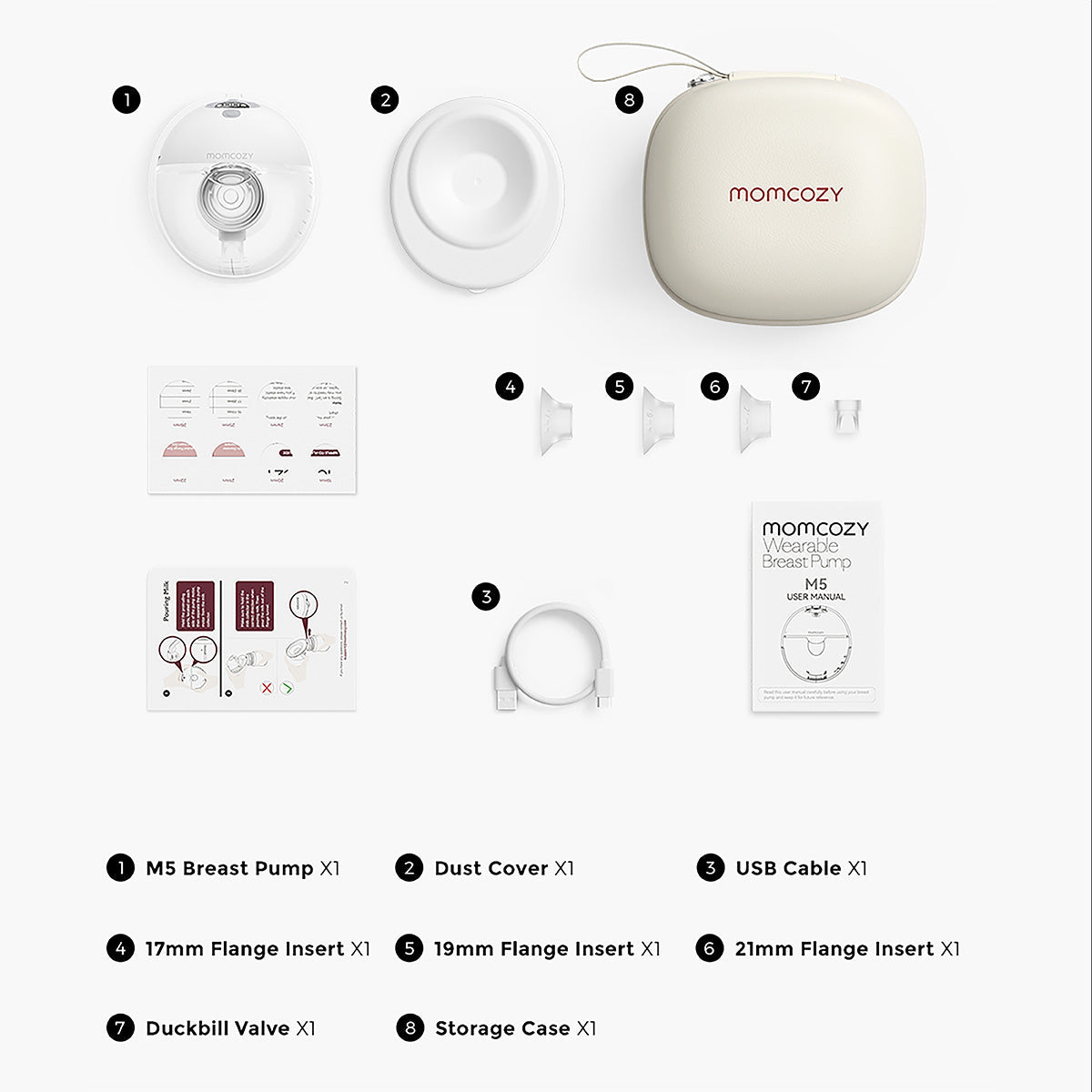 MomCozy M5 Single Breast Pump Red