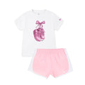 Nike NKG BowMax SS Tee White & Exclusive Tempo Short Medium Soft Pink
