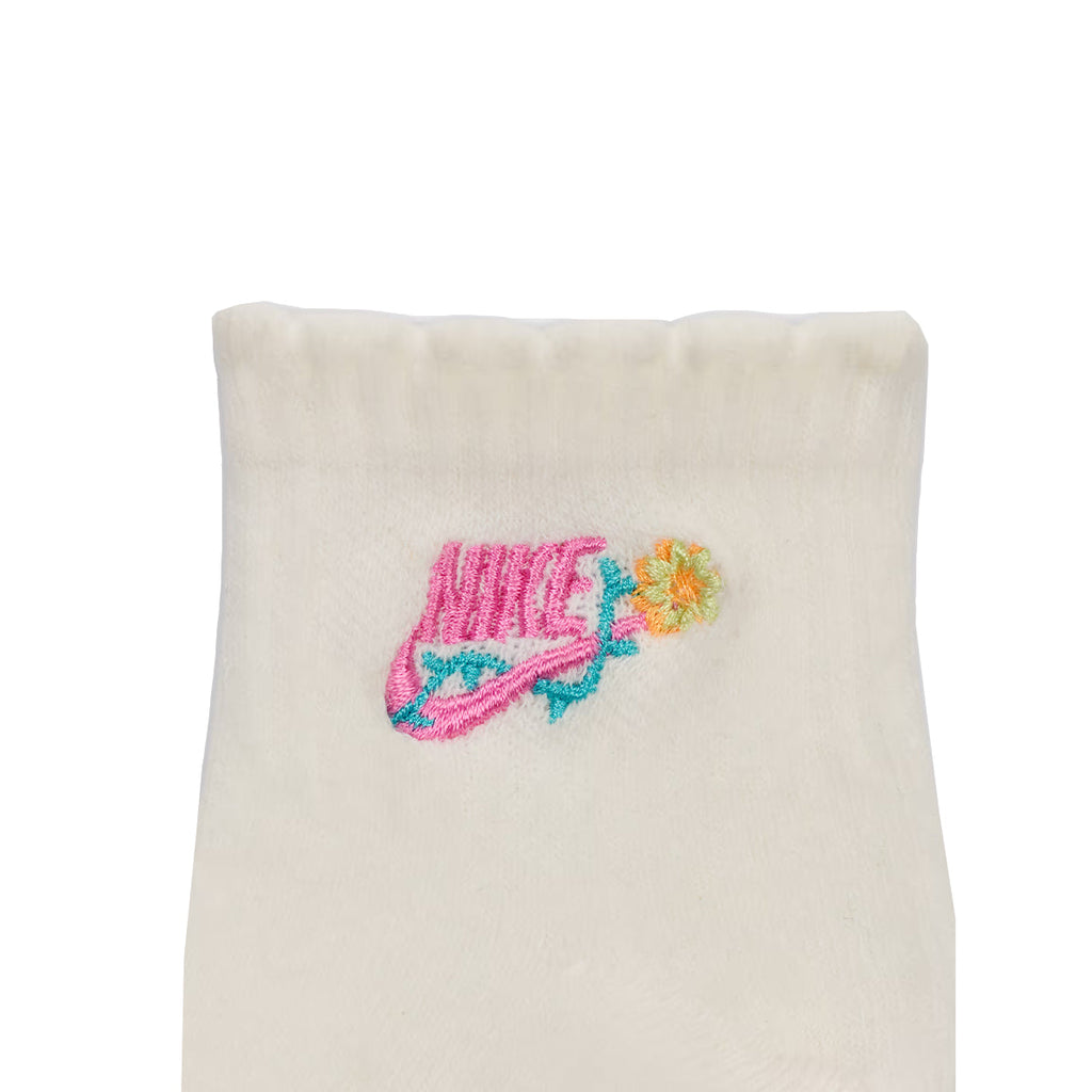 NHG Nike Girls 3 Pack Flowral Socks - Sail