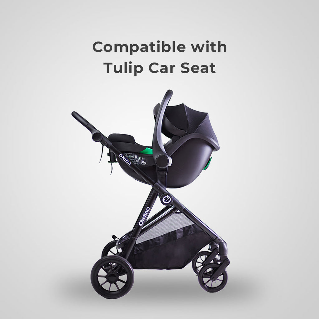 Onida Flex II Black Stroller with Tulip Lux i-Size Car Seat