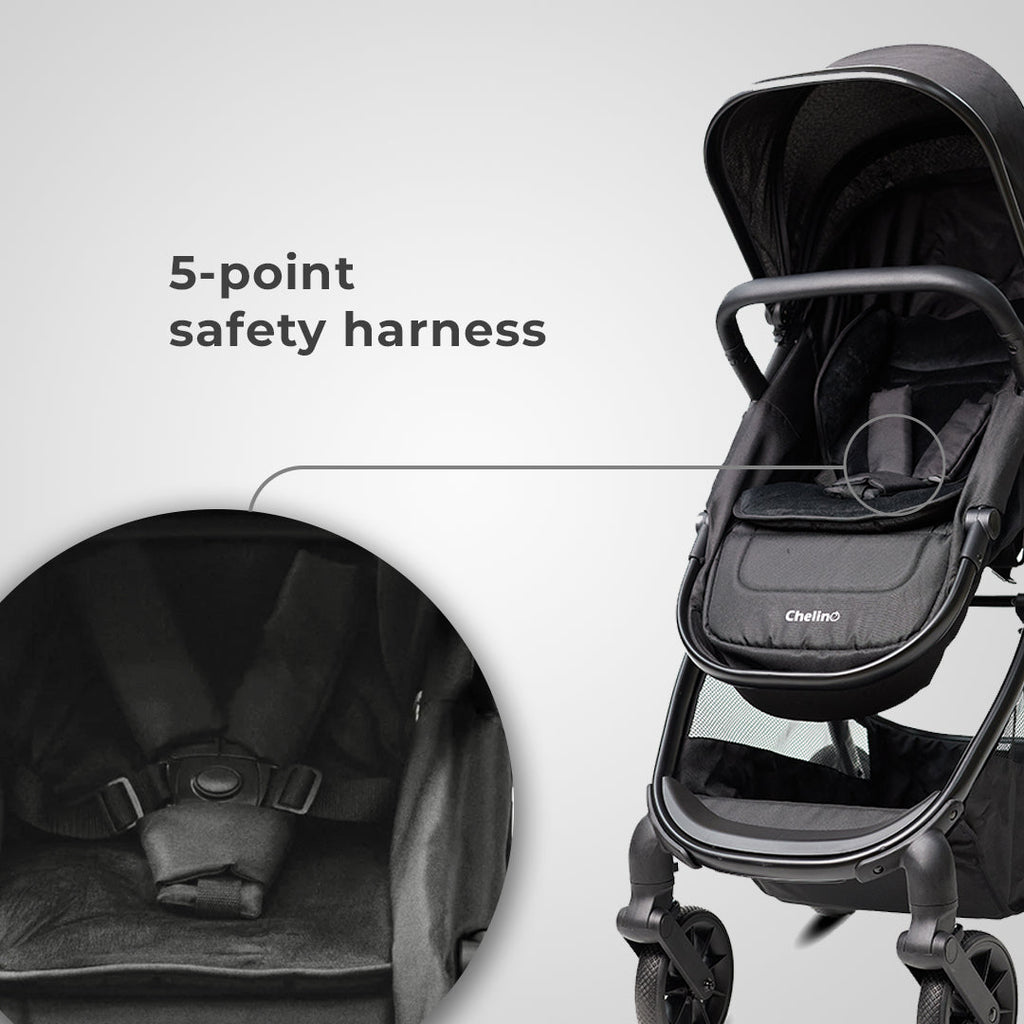 Onida Flex II Black Stroller with Tulip Lux i-Size Car Seat