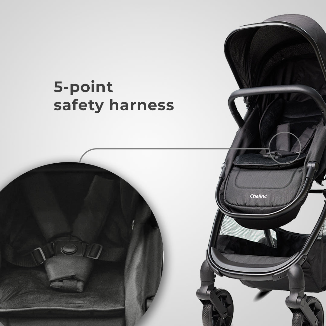 Onida Flex II Black Stroller with Tulip Lux i-Size Car Seat
