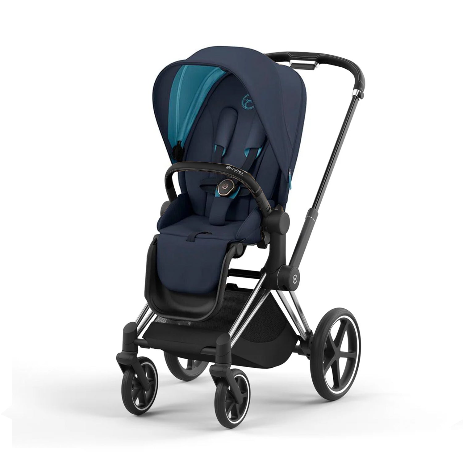 PRIAM Gen 3 Chrome Frame with Nautical Blue Seat Pack