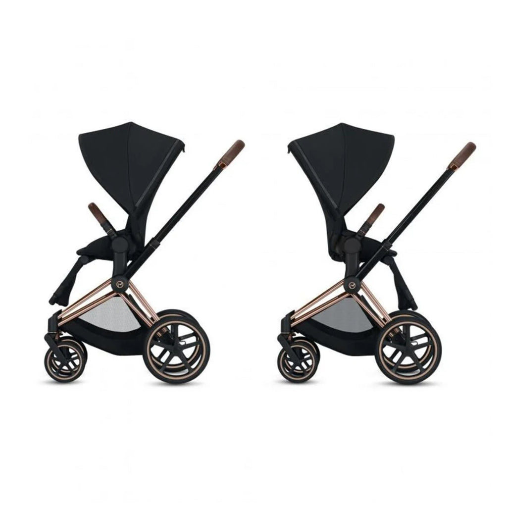 PRIAM Gen 4 Matt Black Frame + Sepia Black Seat Pack + Cloud G i-Size Magic Black