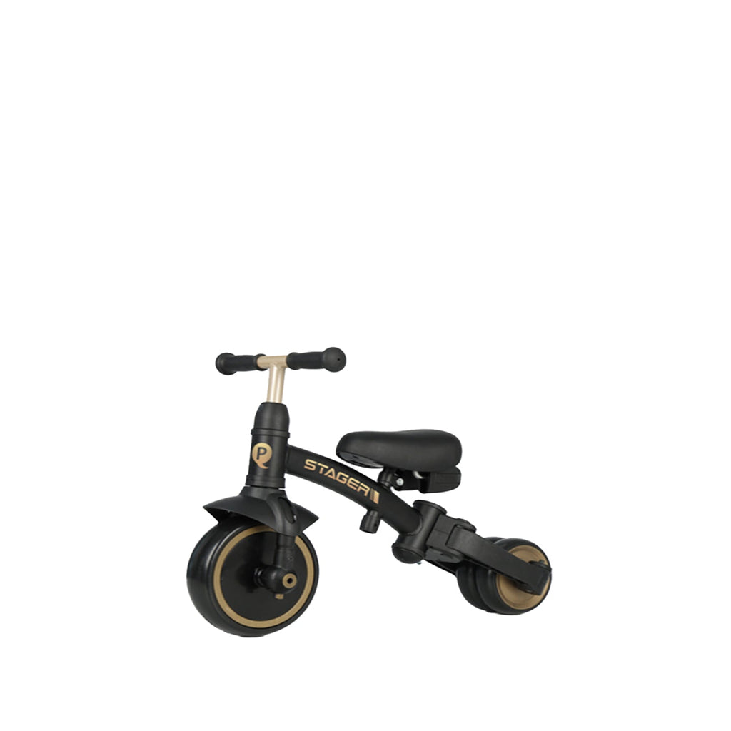 QPLAY Stager 3 IN 1 Tricycle W/Child Pushchair - Black & Gold