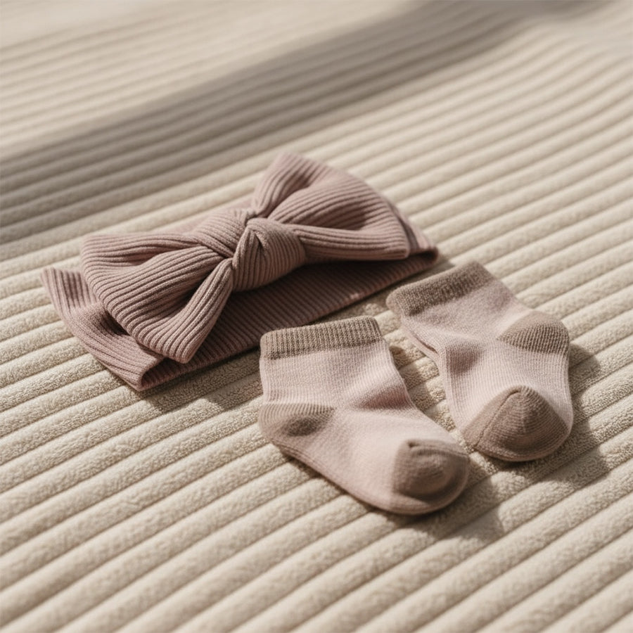Little One 4 Piece Set with Bow Pink