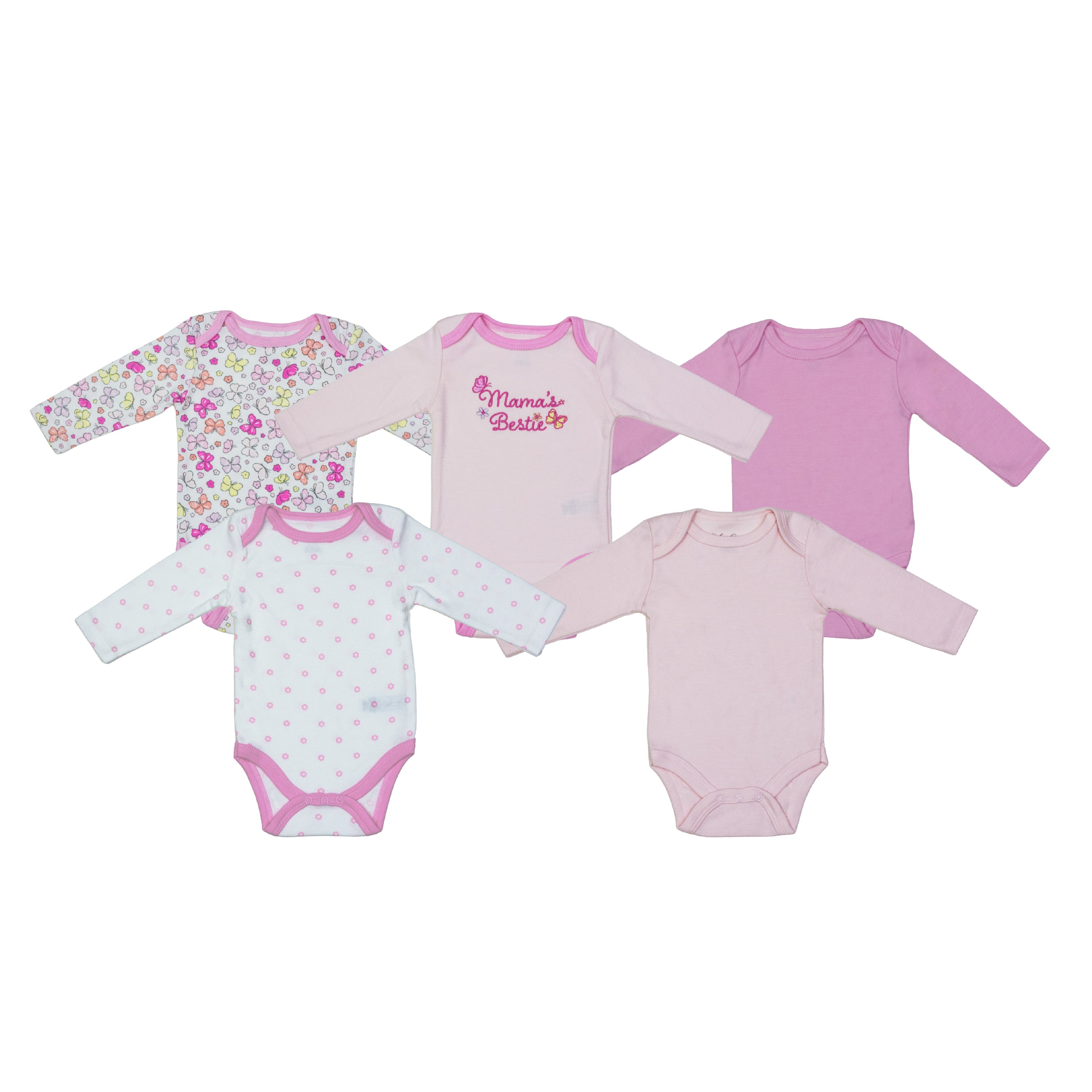 Baby Girls 5 Piece Body Vests Set