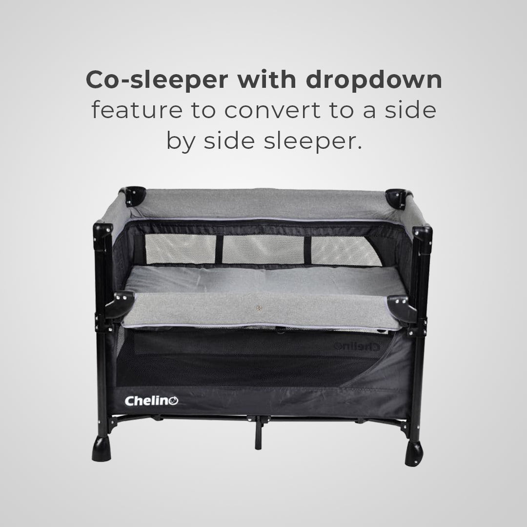 Chelino Tiffany Lux III Co-Sleeper Camp Cot with Mattress