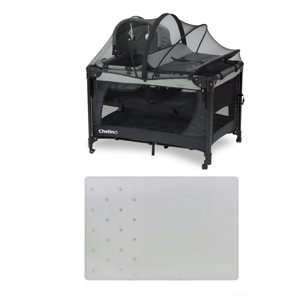 Chelino Tiffany Lux III Co-Sleeper Camp Cot with Mattress