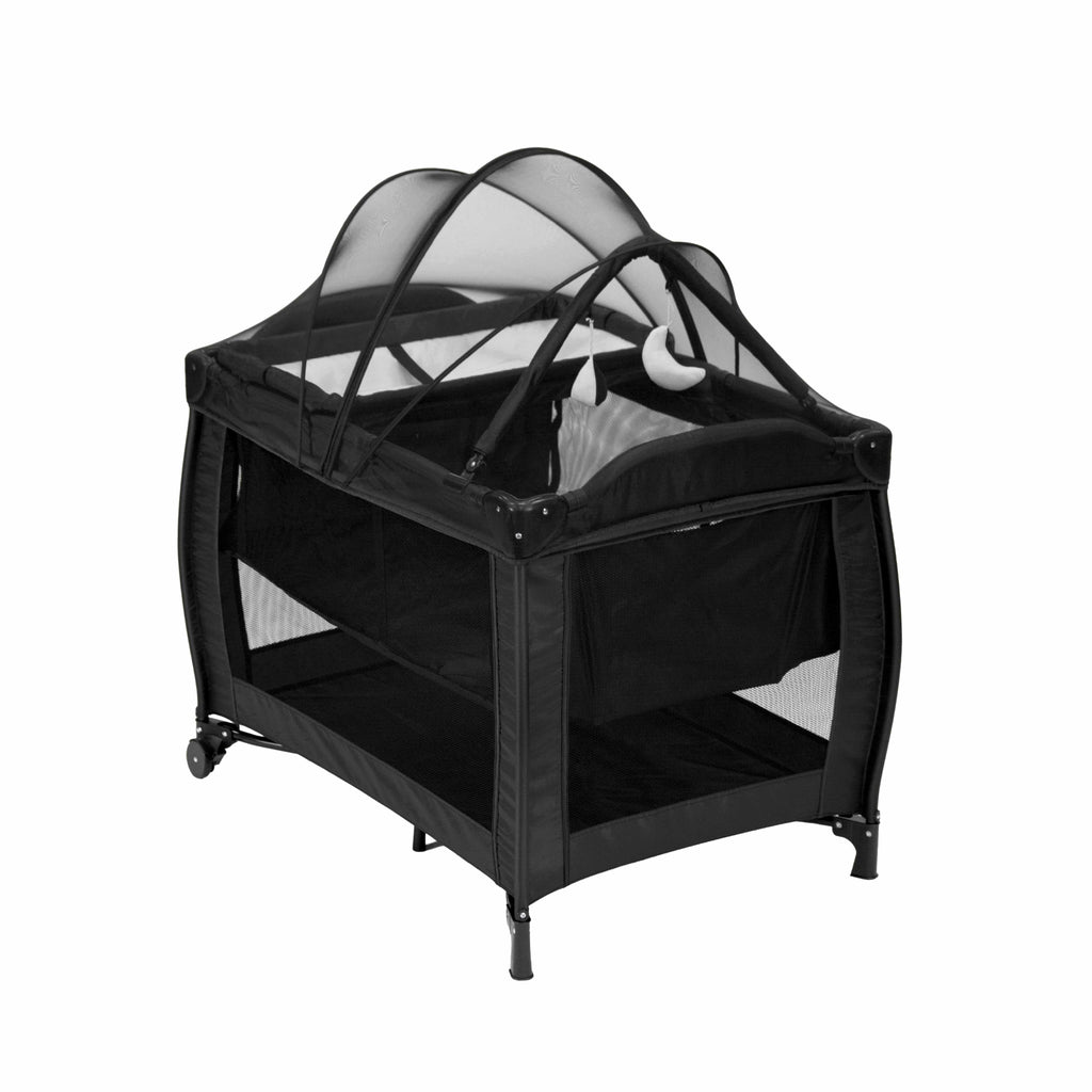 Chelino Tommy Camp Cot Black with Mattress