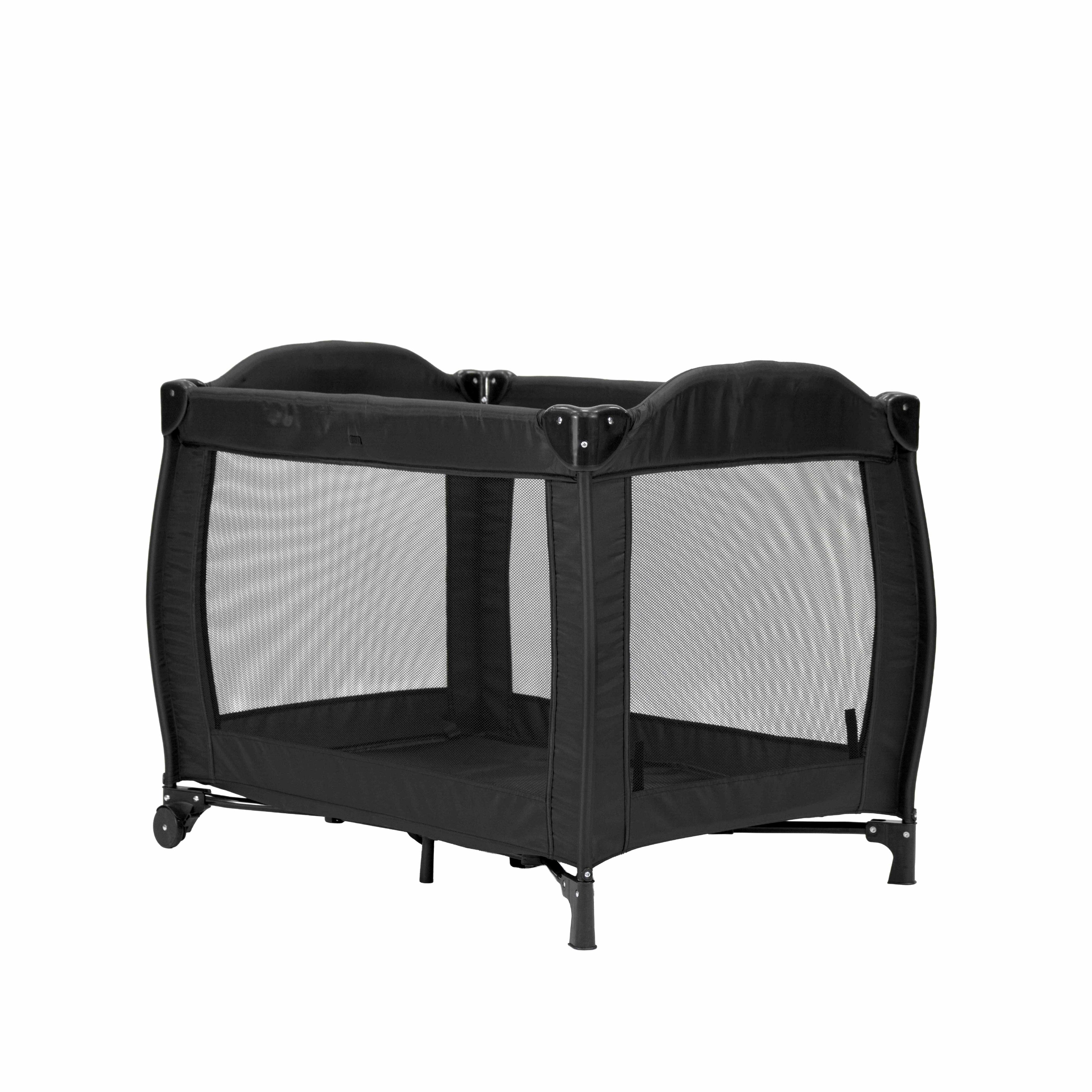 Chelino Tommy Camp Cot Black with Mattress